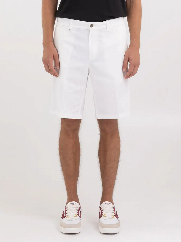 Shorts - Chino Shorts Stretch Gabardine White