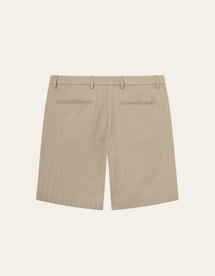 Shorts - Como Reg Herringbone Shorts Walnut/Light Desert Sand