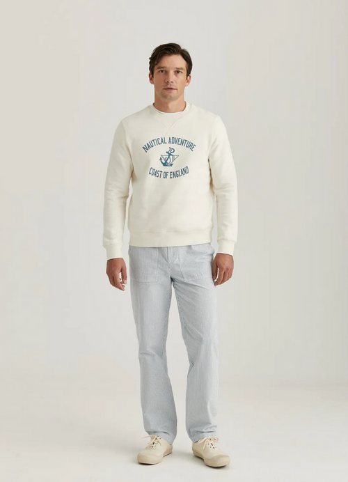 Genser - Navy Sweatshirt Off White
