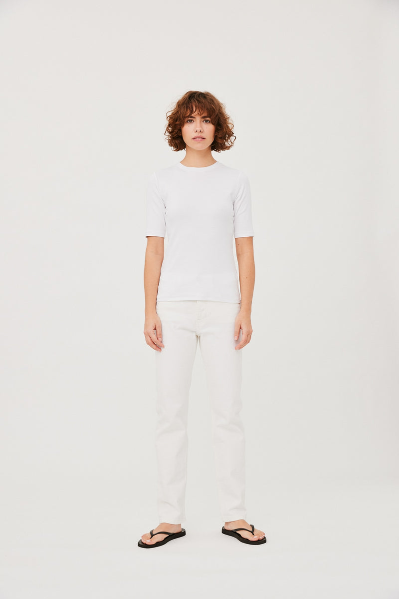 T skjorte - Marianne 3/4 Sleeve White