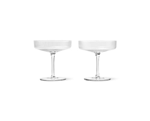 Champagneglass - Ripple Champagne Saucers Clear 2pk