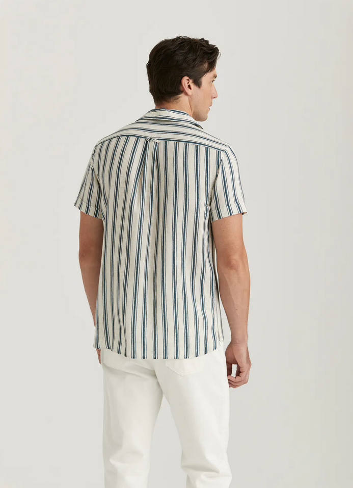 Skjorte - Printed Short Sleeve Shirt Blue