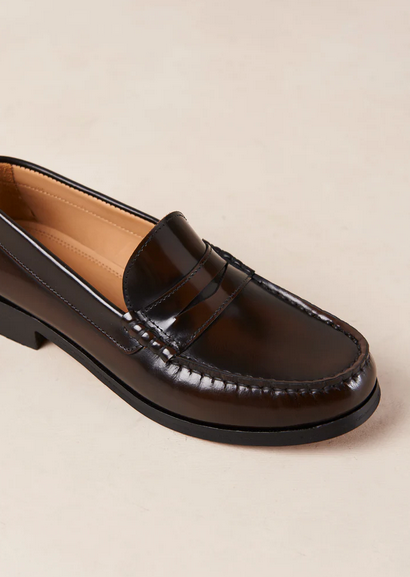 Loafers - Rivet Brushed Coffee Brown Leather Loafers