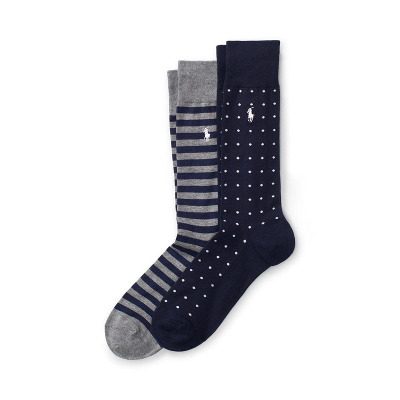 Sokker - Dot Stripe Sock 2-Pack Navy