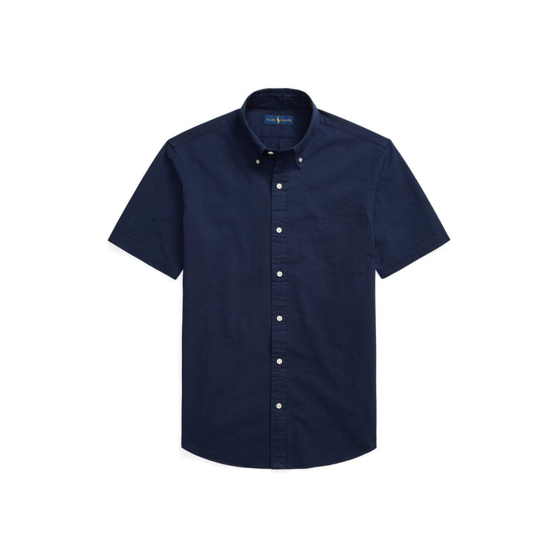 Skjorte - Short Sleeve Sport Shirt Seersucker Astoria Navy