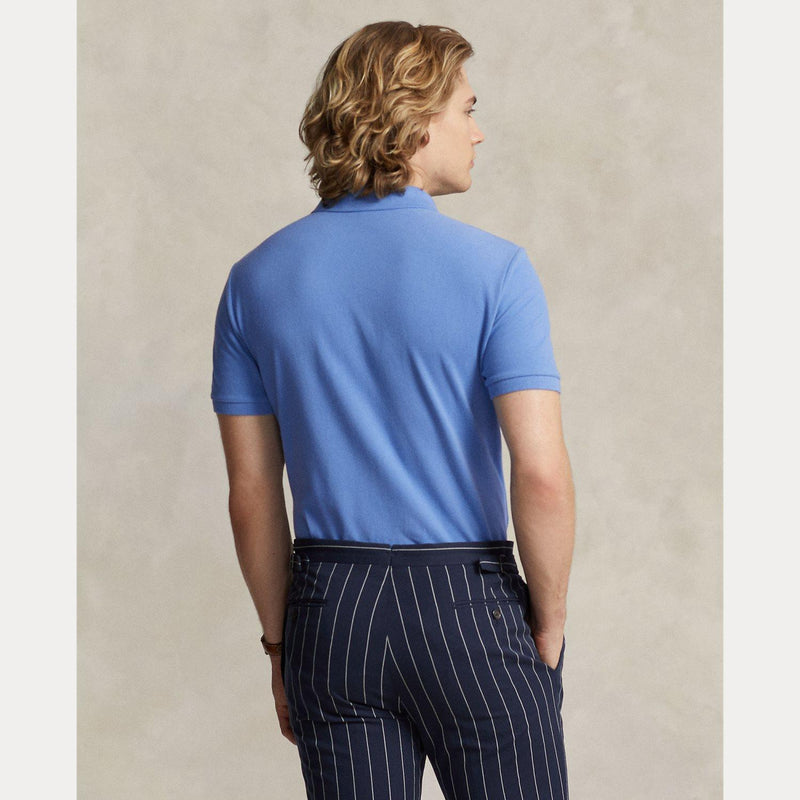 Pique - Slim Fit Mesh Polo Shirt New England Blue