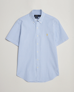 Skjorte - Short Sleeve Sport Shirt Seersucker Blue White