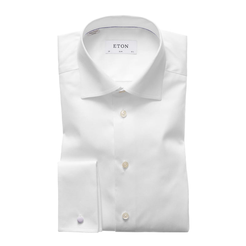 Skjorte - White Signature Twill Shirt – French Cuffs - Slim Fit