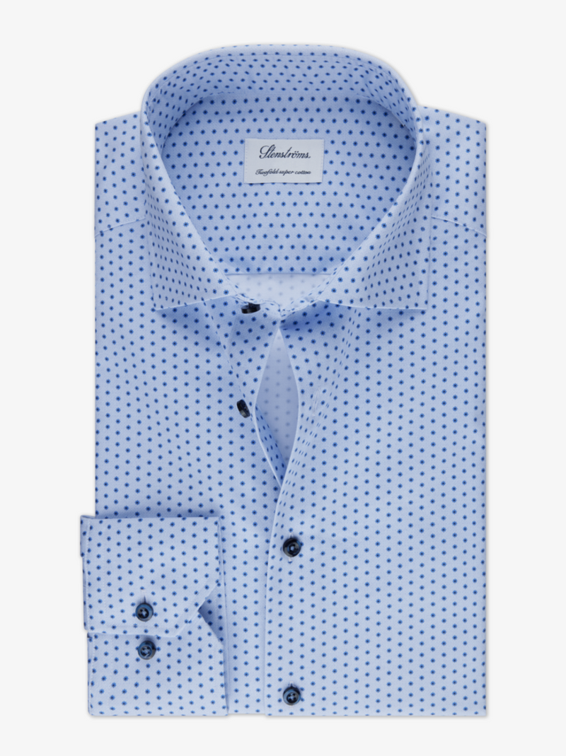 Skjorte - Fitted Body Light Blue Pattern