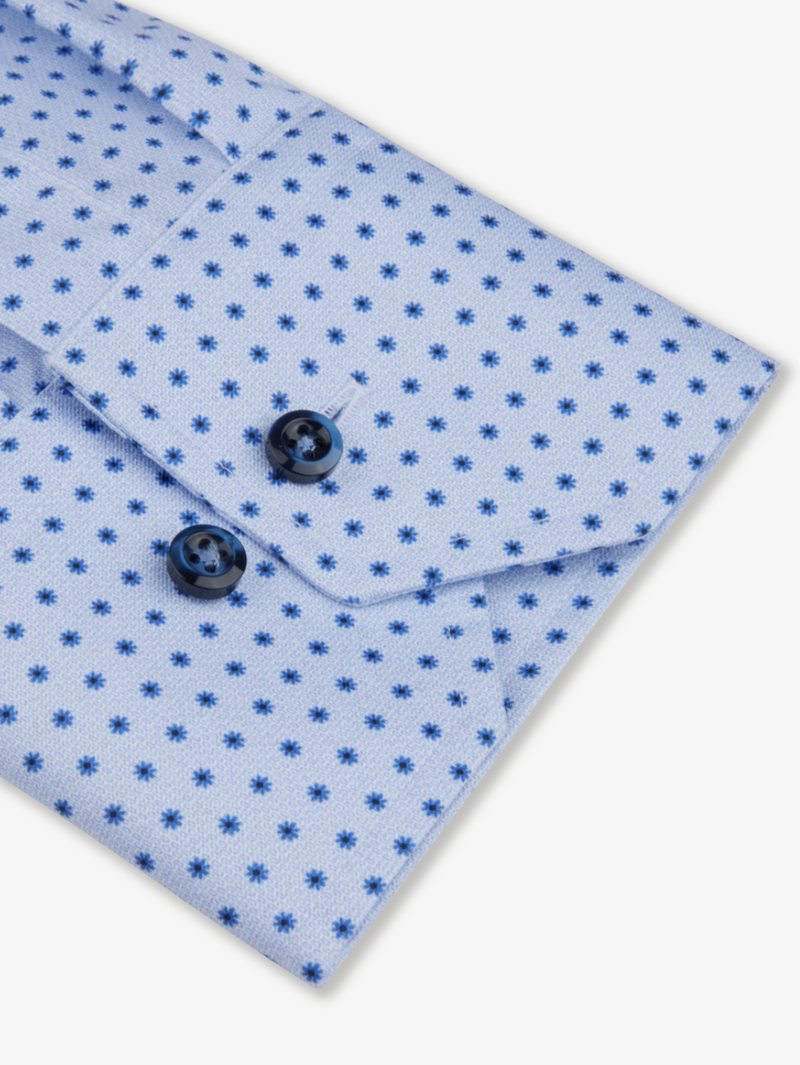 Skjorte - Fitted Body Light Blue Pattern