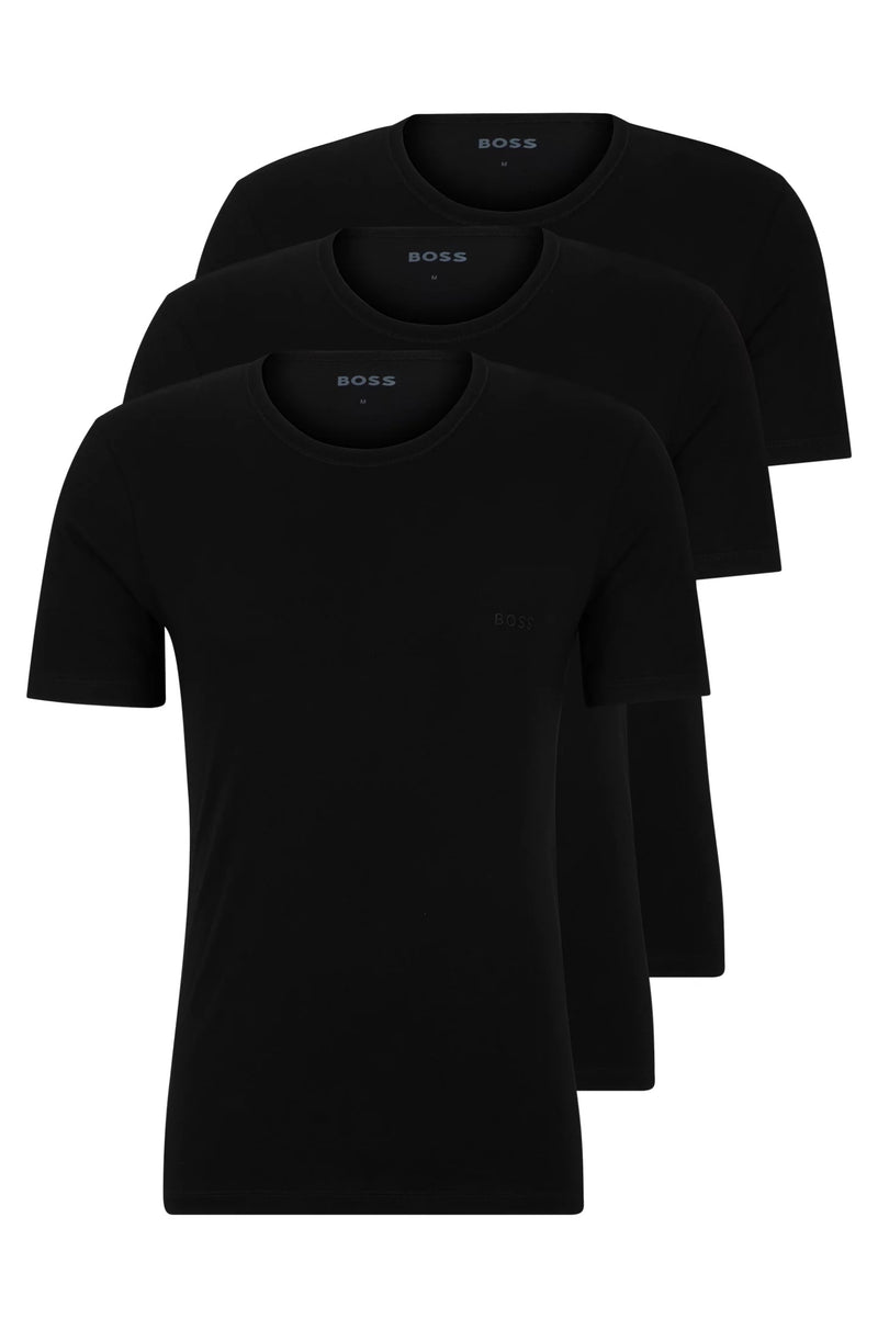 T-skjorte - Three-pack Roundneck Regular Fit T-shirts Black