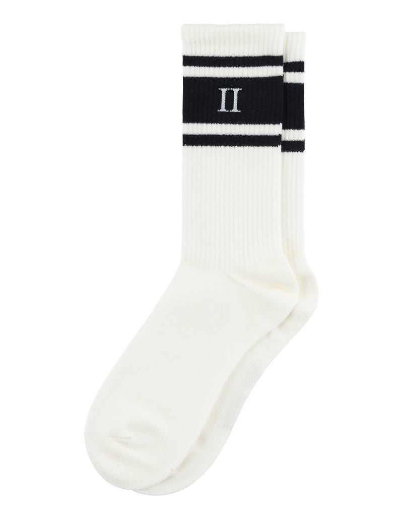 Sokker - William Stripe 2 pack Socks Offwhite/Navy